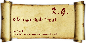 Kónya Györgyi névjegykártya